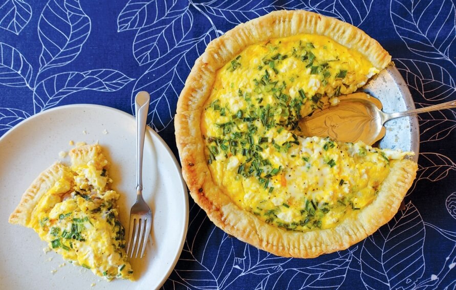 Lamb's quarters and cheese quiche